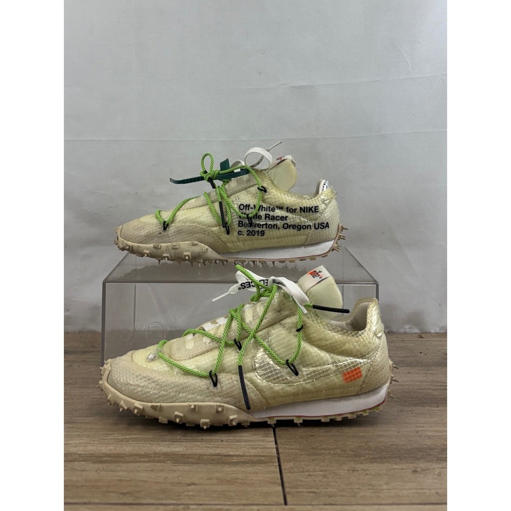 OFF WHITE Nike Waffle Racer SP Beaverton Oregon C Cream Green Lace Women US 9